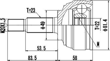 Dynamatrix DCV841047 - Шарнірний комплект, ШРУС, приводний вал autozip.com.ua