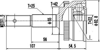 Dynamatrix DCV841002 - Шарнірний комплект, ШРУС, приводний вал autozip.com.ua