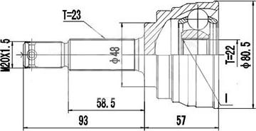 Dynamatrix DCV841012 - Шарнірний комплект, ШРУС, приводний вал autozip.com.ua