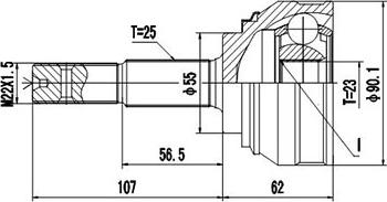 Dynamatrix DCV841078 - Шарнірний комплект, ШРУС, приводний вал autozip.com.ua