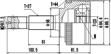 Dynamatrix DCV841142 - Шарнірний комплект, ШРУС, приводний вал autozip.com.ua