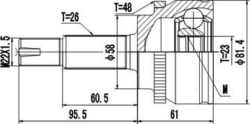 Dynamatrix DCV859037 - Шарнірний комплект, ШРУС, приводний вал autozip.com.ua