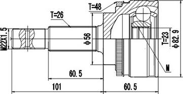 Dynamatrix DCV859022 - Шарнірний комплект, ШРУС, приводний вал autozip.com.ua