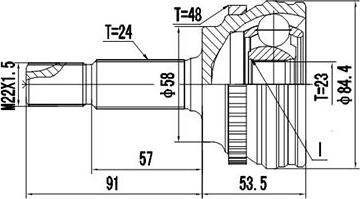 Dynamatrix DCV859137 - Шарнірний комплект, ШРУС, приводний вал autozip.com.ua