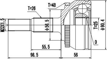 Dynamatrix DCV862001 - Шарнірний комплект, ШРУС, приводний вал autozip.com.ua