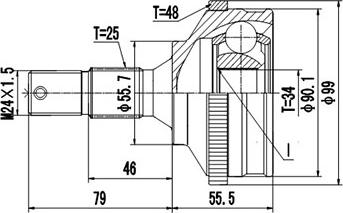 Dynamatrix DCV810086 - Шарнірний комплект, ШРУС, приводний вал autozip.com.ua