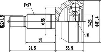 Dynamatrix DCV818007 - Шарнірний комплект, ШРУС, приводний вал autozip.com.ua