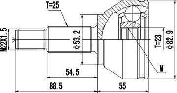 Dynamatrix DCV818013 - Шарнірний комплект, ШРУС, приводний вал autozip.com.ua