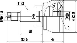 Dynamatrix DCV818017 - Шарнірний комплект, ШРУС, приводний вал autozip.com.ua