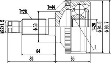 Dynamatrix DCV818029 - Шарнірний комплект, ШРУС, приводний вал autozip.com.ua