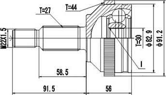 Dynamatrix DCV818023 - Шарнірний комплект, ШРУС, приводний вал autozip.com.ua