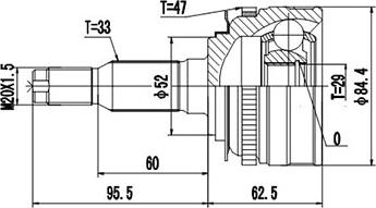 Dynamatrix DCV812027 - Шарнірний комплект, ШРУС, приводний вал autozip.com.ua