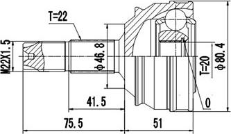 Dynamatrix DCV817001 - Шарнірний комплект, ШРУС, приводний вал autozip.com.ua