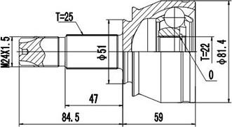 Dynamatrix DCV817011 - Шарнірний комплект, ШРУС, приводний вал autozip.com.ua