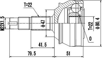 Dynamatrix DCV817021 - Шарнірний комплект, ШРУС, приводний вал autozip.com.ua