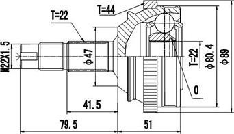 Dynamatrix DCV817022 - Шарнірний комплект, ШРУС, приводний вал autozip.com.ua