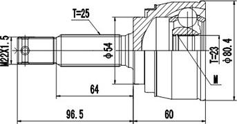 Dynamatrix DCV839002 - Шарнірний комплект, ШРУС, приводний вал autozip.com.ua