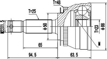 Dynamatrix DCV824047 - Шарнірний комплект, ШРУС, приводний вал autozip.com.ua