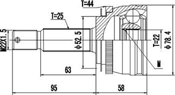 Dynamatrix DCV839105 - Шарнірний комплект, ШРУС, приводний вал autozip.com.ua