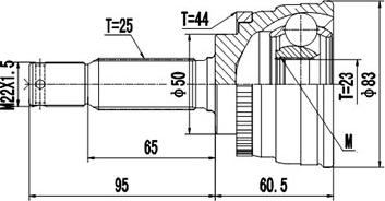 Dynamatrix DCV824061 - Шарнірний комплект, ШРУС, приводний вал autozip.com.ua