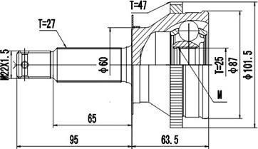 Dynamatrix DCV824029 - Шарнірний комплект, ШРУС, приводний вал autozip.com.ua