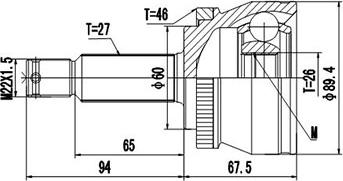 Dynamatrix DCV824152 - Шарнірний комплект, ШРУС, приводний вал autozip.com.ua