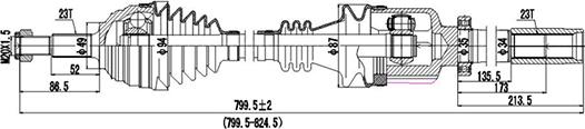 Dynamatrix DDS250440 - Приводний вал autozip.com.ua