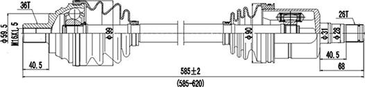 Dynamatrix DDS261093 - Приводний вал autozip.com.ua