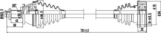 Dynamatrix DDS261063 - Приводний вал autozip.com.ua