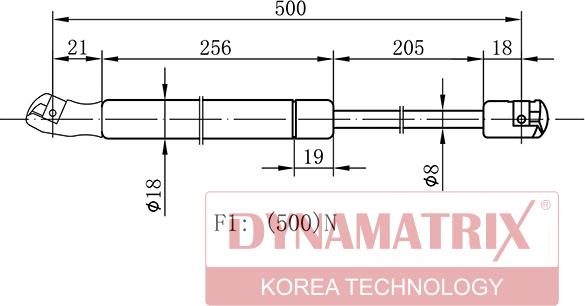 Dynamatrix DGS9468II - Газова пружина, кришка багажник autozip.com.ua