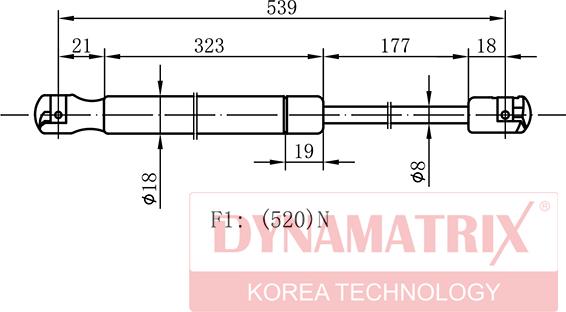 Dynamatrix DGS9341XC - Газова пружина, кришка багажник autozip.com.ua