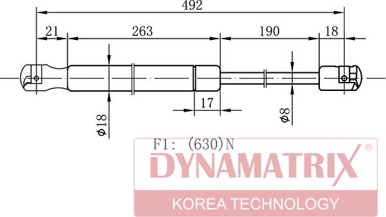 Dynamatrix DGS4932SV - Газова пружина, кришка багажник autozip.com.ua