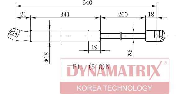 Dynamatrix DGS0421VG - Газова пружина, кришка багажник autozip.com.ua