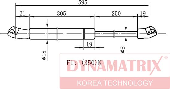 Dynamatrix DGS0031DT - Газова пружина, кришка багажник autozip.com.ua