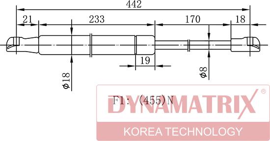 Dynamatrix DGS015488 - Газова пружина, кришка багажник autozip.com.ua