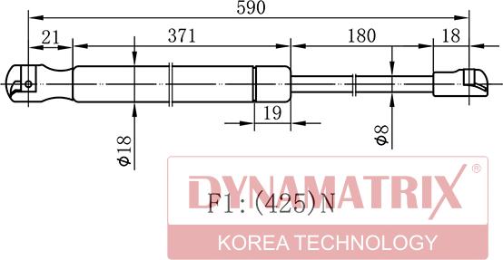 Dynamatrix DGS018254 - Газова пружина, кришка багажник autozip.com.ua