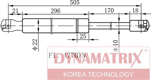 Dynamatrix DGS034529 - Газова пружина, кришка багажник autozip.com.ua