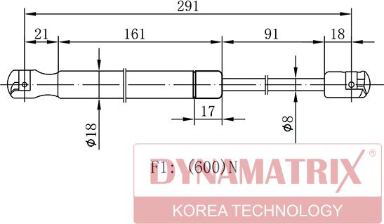 Dynamatrix DGS031370 - Газова пружина, кришка багажник autozip.com.ua