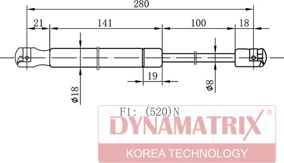 Dynamatrix DGS032436 - Газова пружина, кришка багажник autozip.com.ua