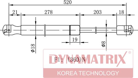 Dynamatrix DGS0793PL - Газова пружина, кришка багажник autozip.com.ua