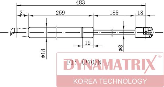 Dynamatrix DGS1501RT - Газова пружина, кришка багажник autozip.com.ua