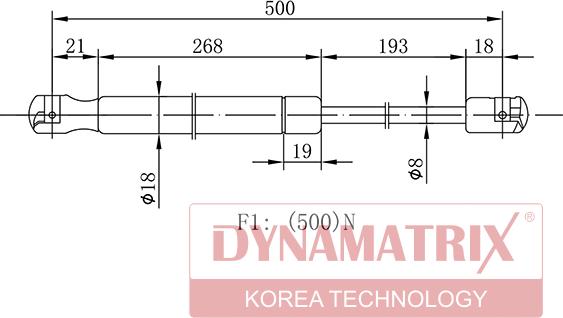 Dynamatrix DGS106150 - Газова пружина, кришка багажник autozip.com.ua