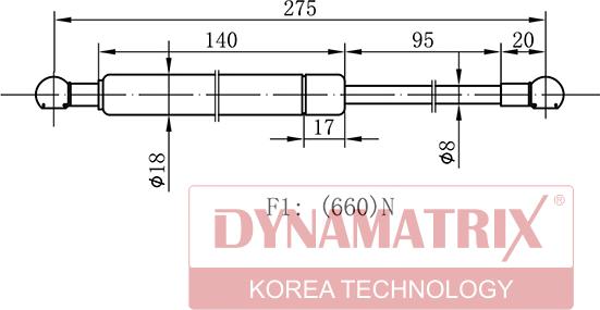 Dynamatrix DGS1396BS - Газова пружина, кришка багажник autozip.com.ua