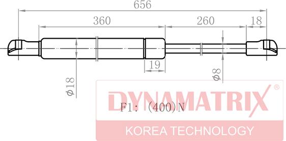 Dynamatrix DGS8986IG - Газова пружина, кришка багажник autozip.com.ua