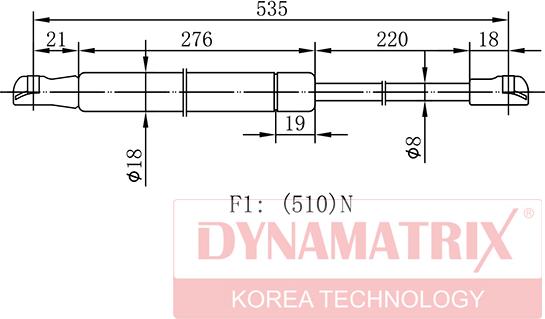 Dynamatrix DGS7098VJ - Газова пружина, кришка багажник autozip.com.ua