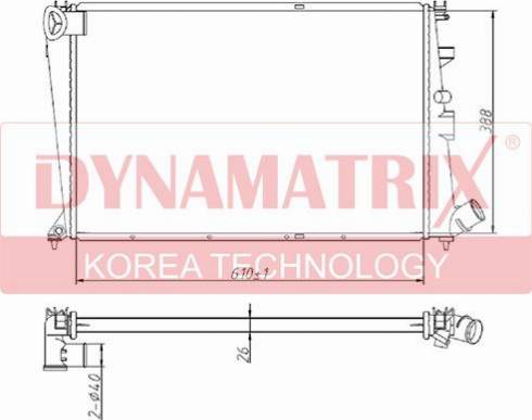 Dynamatrix DR61303 - Радіатор, охолодження двигуна autozip.com.ua