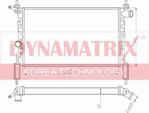 Dynamatrix DR632761 - Радіатор, охолодження двигуна autozip.com.ua