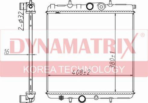 Dynamatrix DR63708A - Радіатор, охолодження двигуна autozip.com.ua