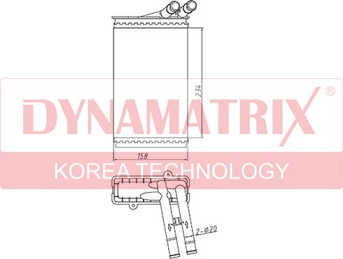 Dynamatrix DR70224 - Теплообмінник, опалення салону autozip.com.ua