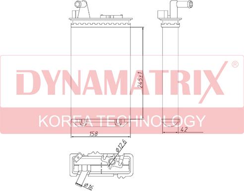 Dynamatrix DR71438 - Теплообмінник, опалення салону autozip.com.ua